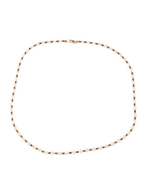 Necklace 14K Opal & Diamond Bead Strand Necklace