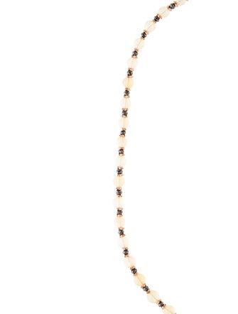 Necklace 14K Opal & Diamond Bead Strand Necklace