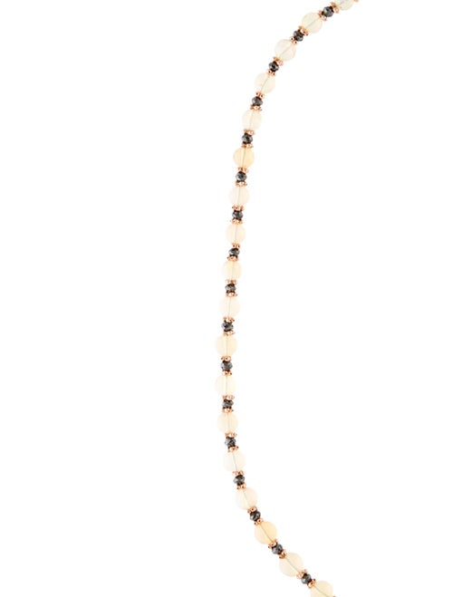 Necklace 14K Opal & Diamond Bead Strand Necklace