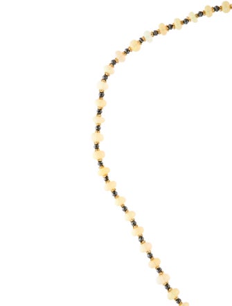 Necklace 14K Opal & Diamond Bead Strand Necklace