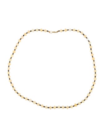 Necklace 14K Opal & Diamond Bead Strand Necklace