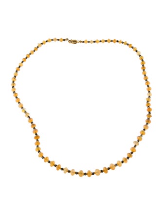 Necklace 14K Opal & Diamond Bead Strand Necklace