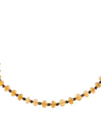 Necklace 14K Opal & Diamond Bead Strand Necklace