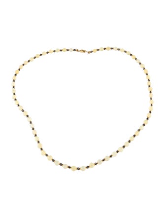 Necklace 14K Opal & Diamond Bead Strand Necklace