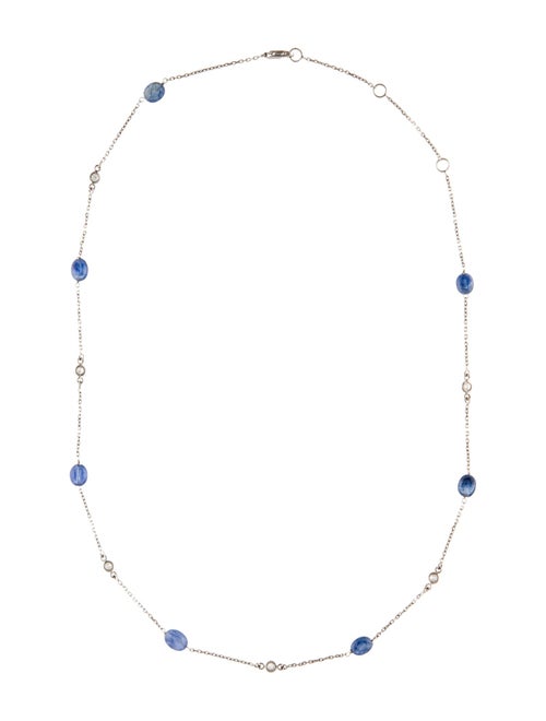 Necklace 14K Diamond & Sapphire Bead Station Necklace