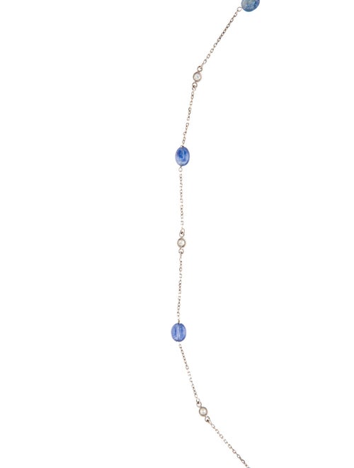 Necklace 14K Diamond & Sapphire Bead Station Necklace