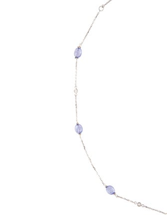 Necklace 14K Diamond & Tanzanite Bead Station Necklace