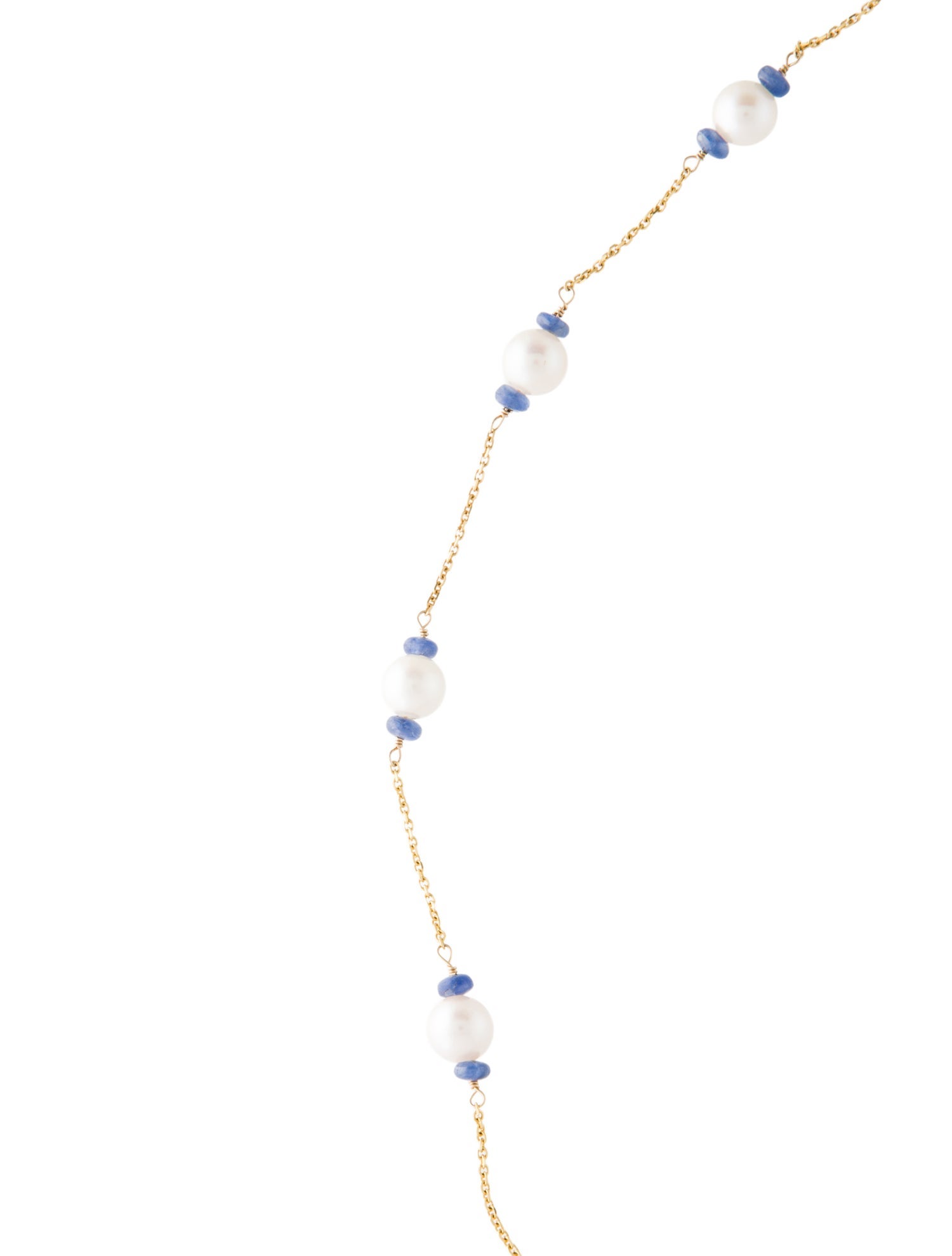 Necklace 14K Pearl & Sapphire Station
