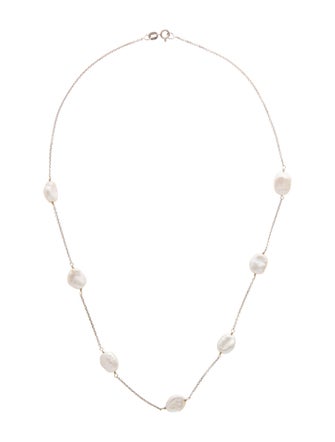 Necklace 14K Pearl Station Chain Necklace