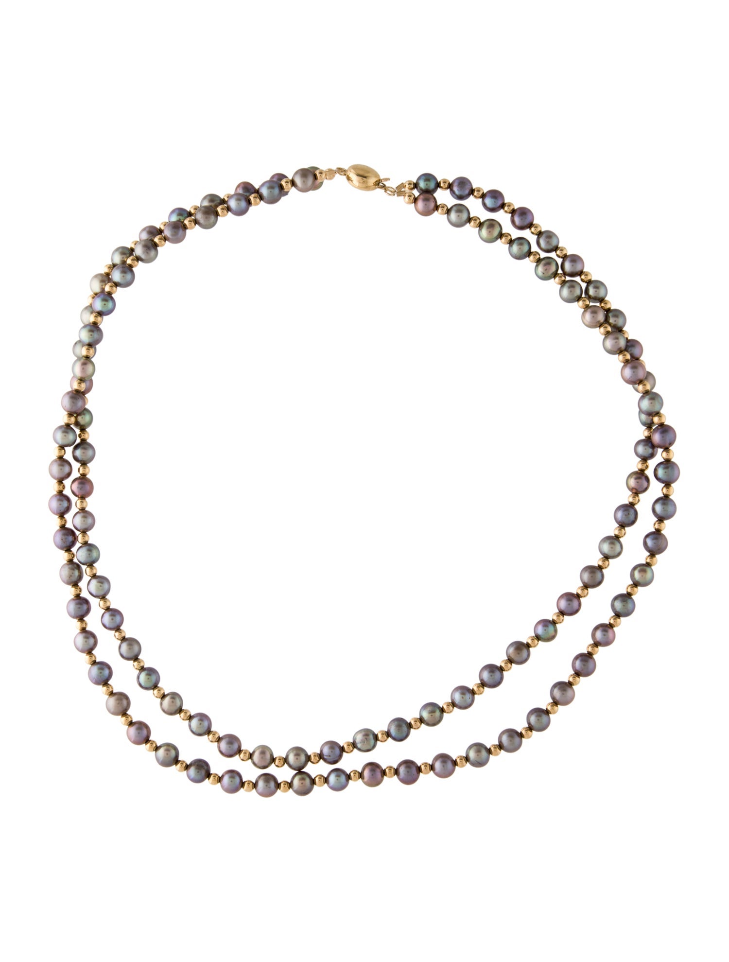Necklace 14K Dyed Pearl Bead Strand Necklace