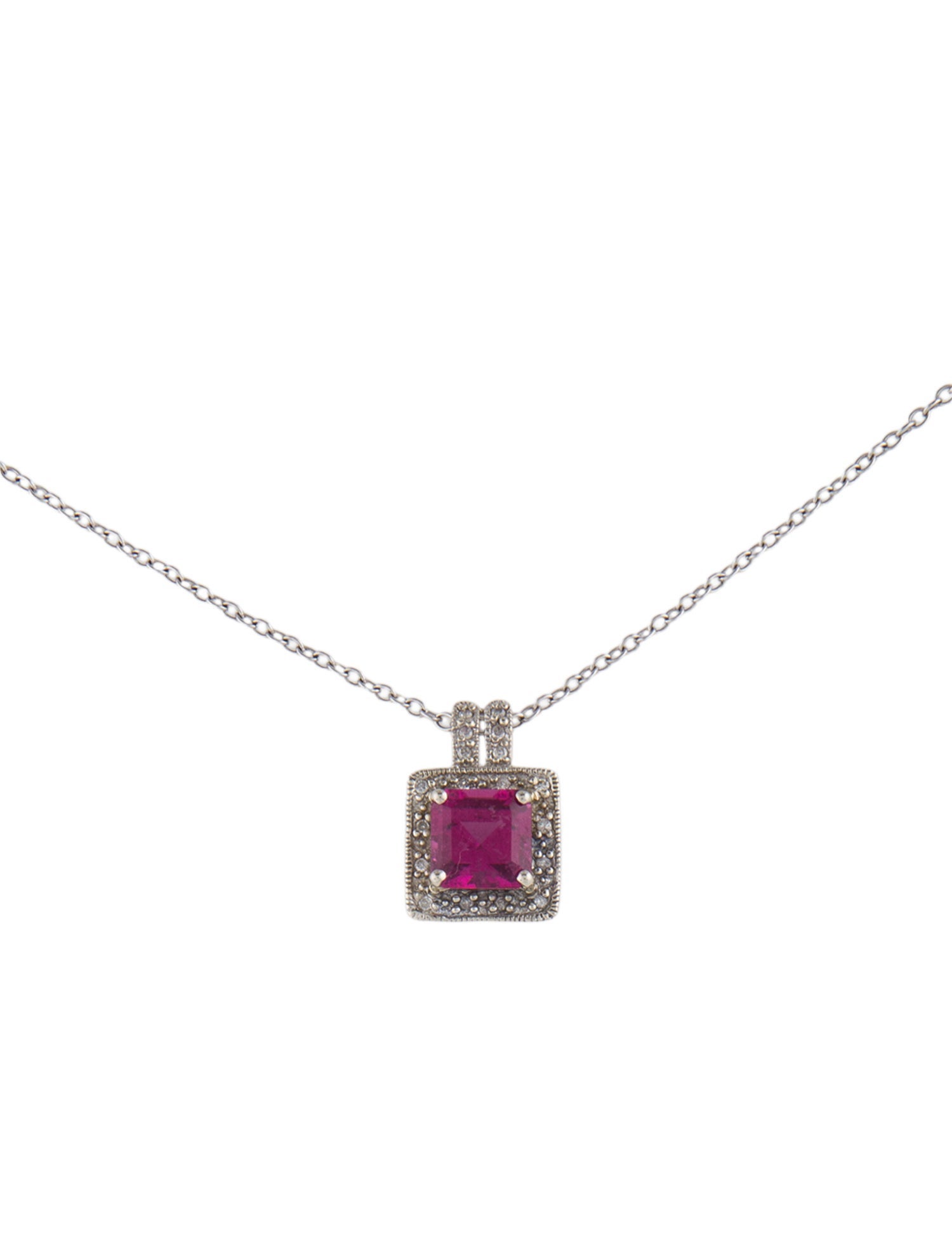 Necklace 14K Diamond & Tourmaline Pendant