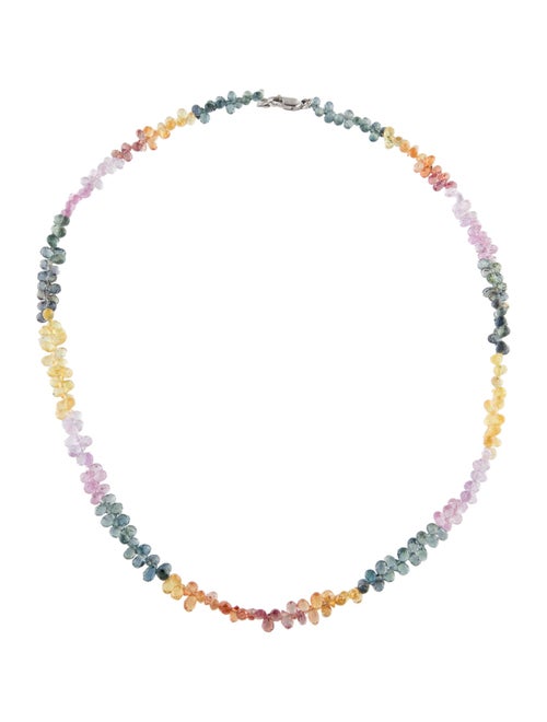 Necklace 14K Multicolor Sapphire Bead Necklace