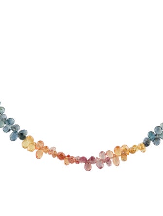 Necklace 14K Multicolor Sapphire Bead Necklace