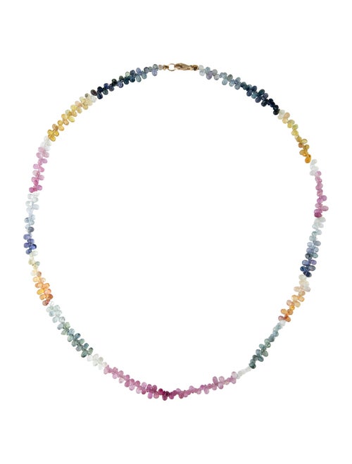 Necklace 14K Multicolor Sapphire Briolette Butterfly Necklace