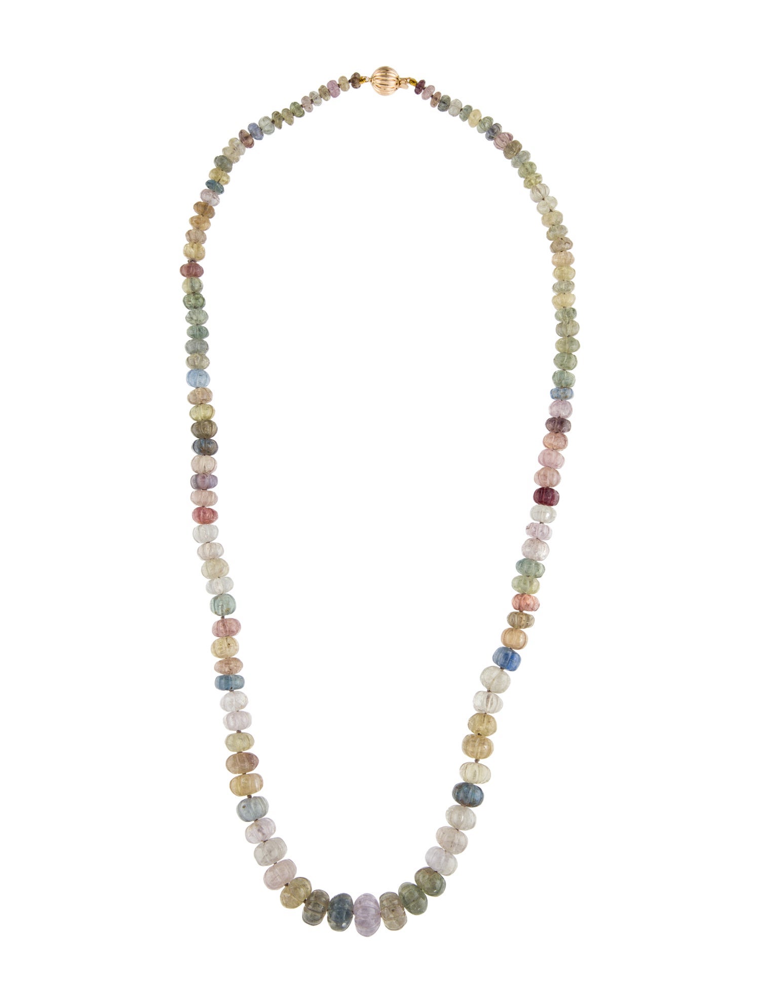 Necklace 14K Multi Sapphire Bead Strand Necklace