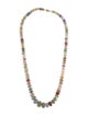 Necklace 14K Sapphire Carved Bead Strand Necklace
