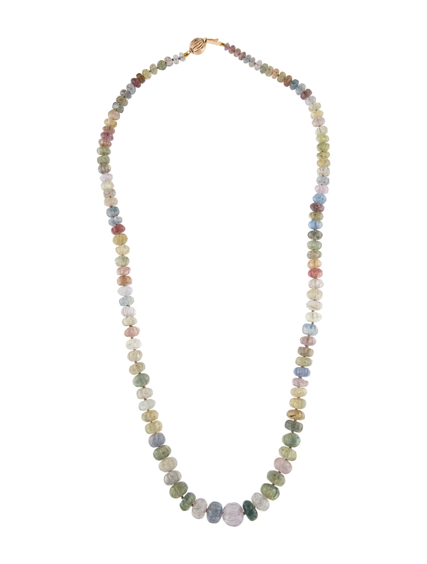 Necklace 14K Multi Sapphire Bead Strand Necklace