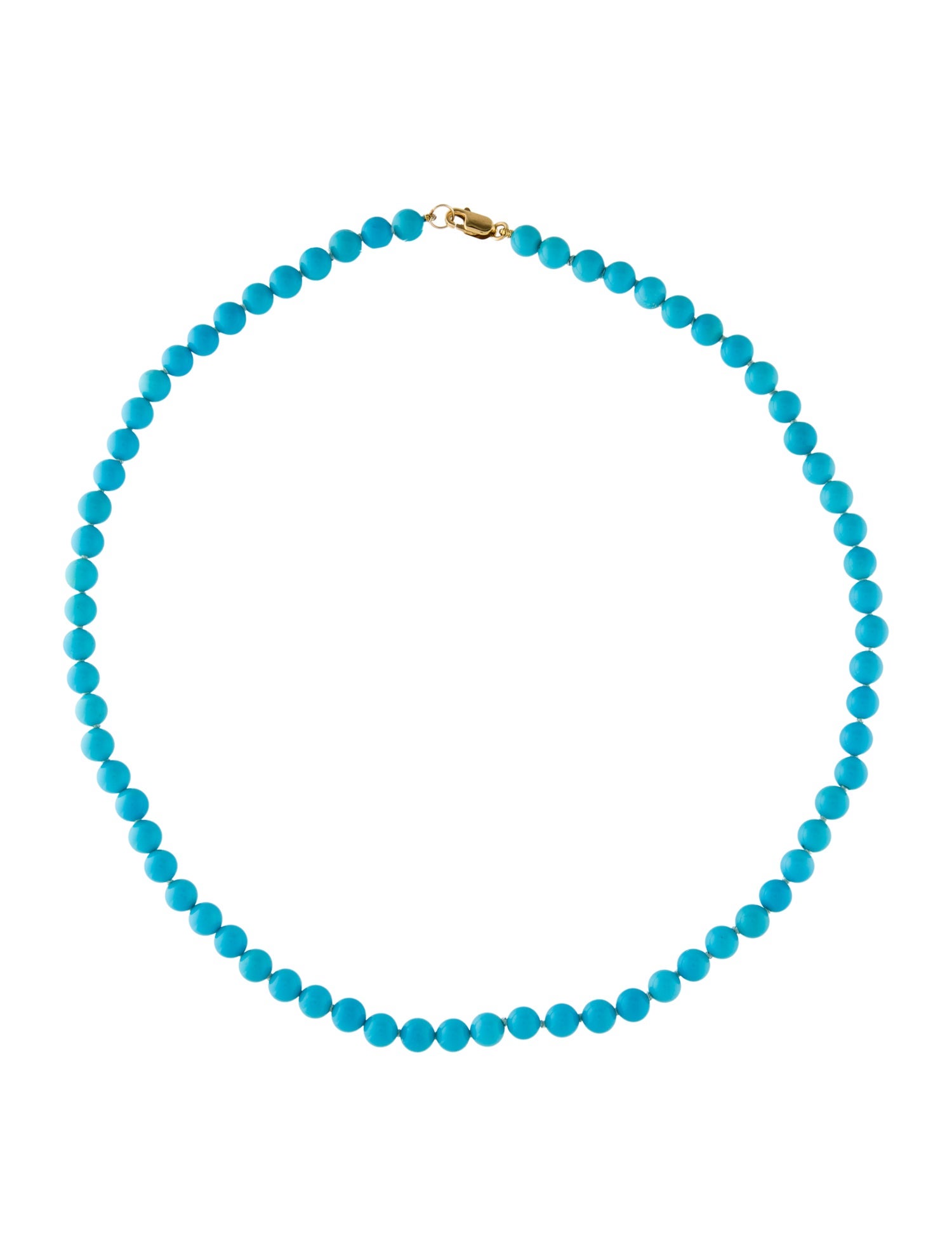 Necklace 14K Turquoise Bead Strand Necklace