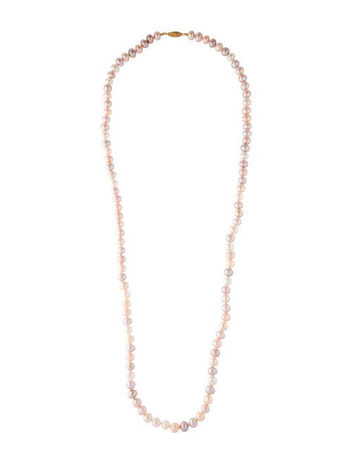 Necklace 14K Pearl Long Bead Strand Necklace