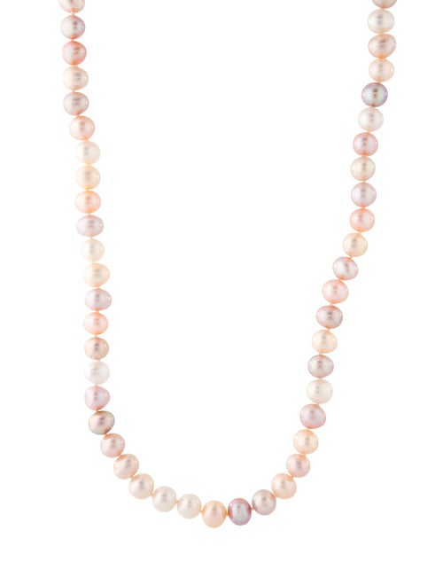 Necklace 14K Pearl Long Bead Strand Necklace