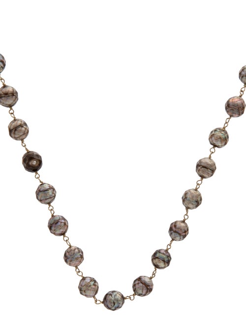Necklace 14K Dyed Pearl Bead Strand Necklace