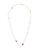 Necklace 14K Pearl & Multstones Rosary Necklace