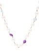 Necklace 14K Pearl & Multstones Rosary Necklace