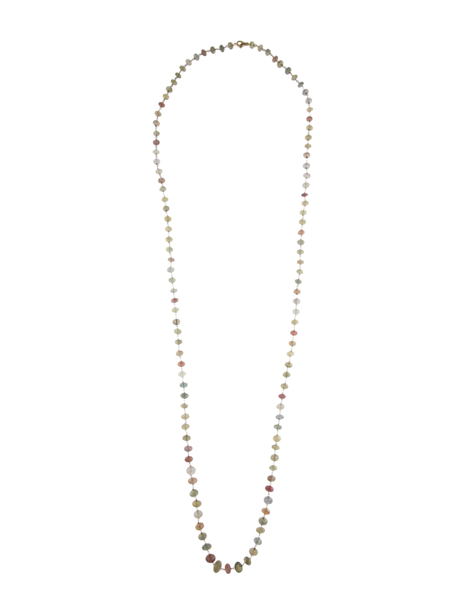 Necklace 14K Sapphire Rosary-Beaded Necklace