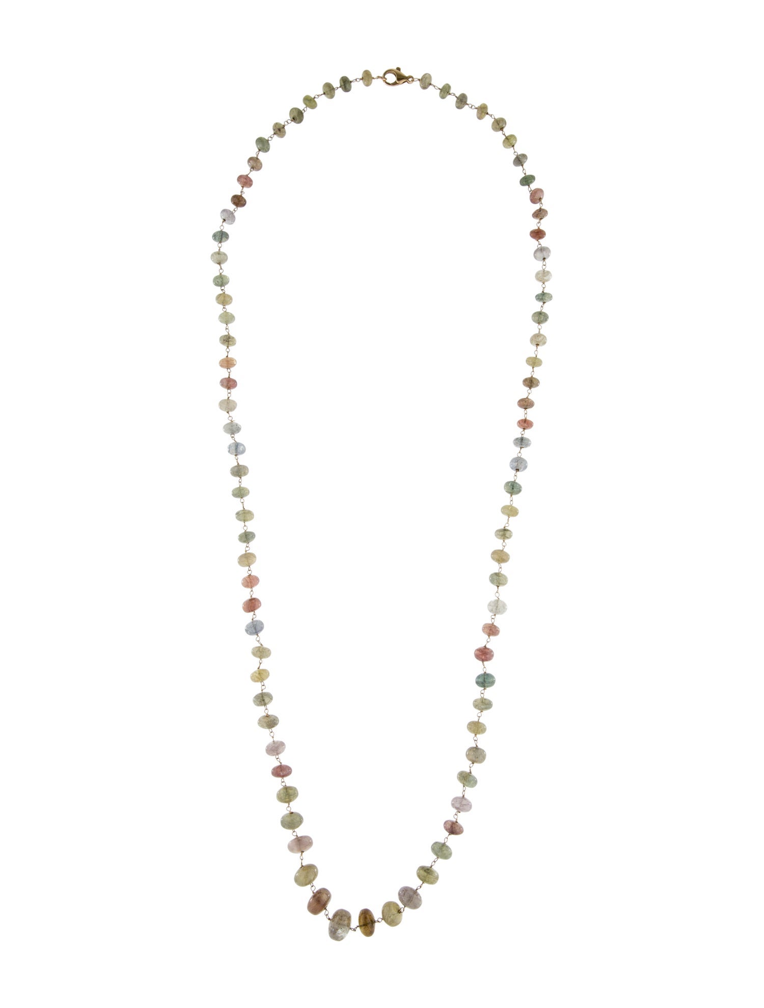 Necklace 14K Sapphire Beaded Long Necklace