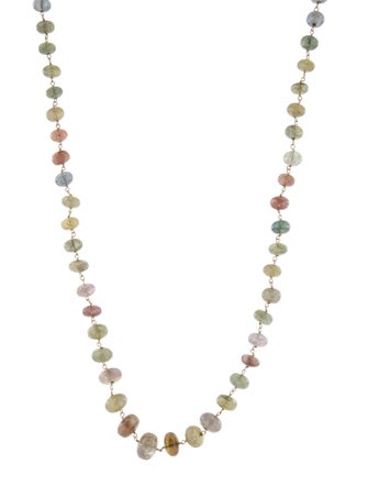 Necklace 14K Sapphire Beaded Long Necklace