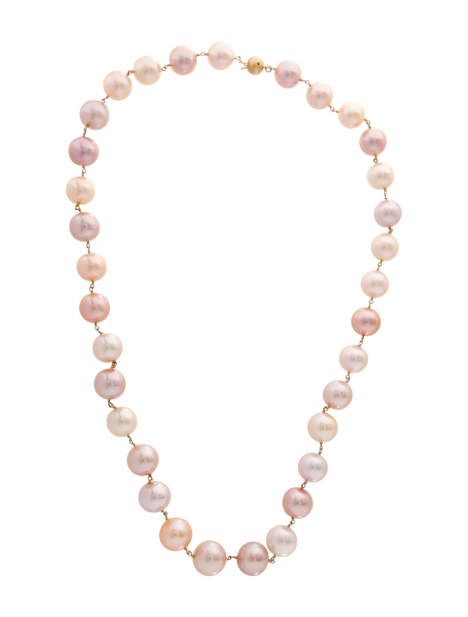 Necklace 14K Pearl & Diamond Bead Necklace