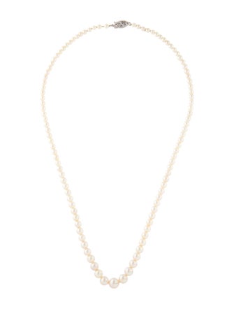 Necklace 10K Pearl Graduated Bead Strand Necklace