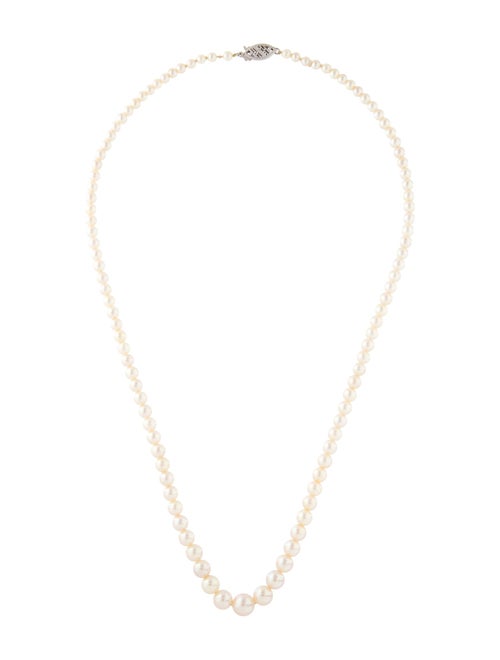 Necklace 10K Pearl Graduated Bead Strand Necklace