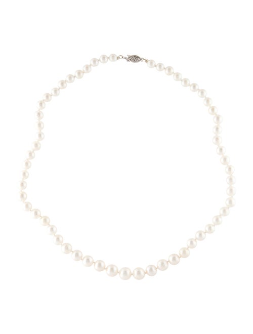 Necklace 14K Pearl Graduated Bead Strand Necklace