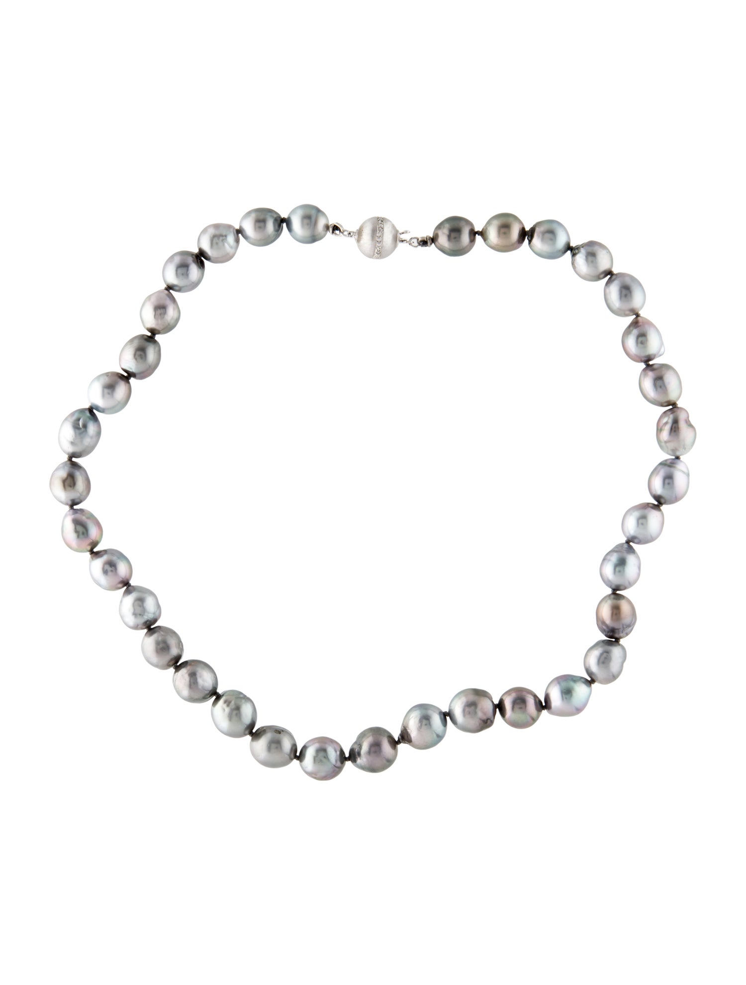 Necklace 14K Pearl & Diamond Bead Strand