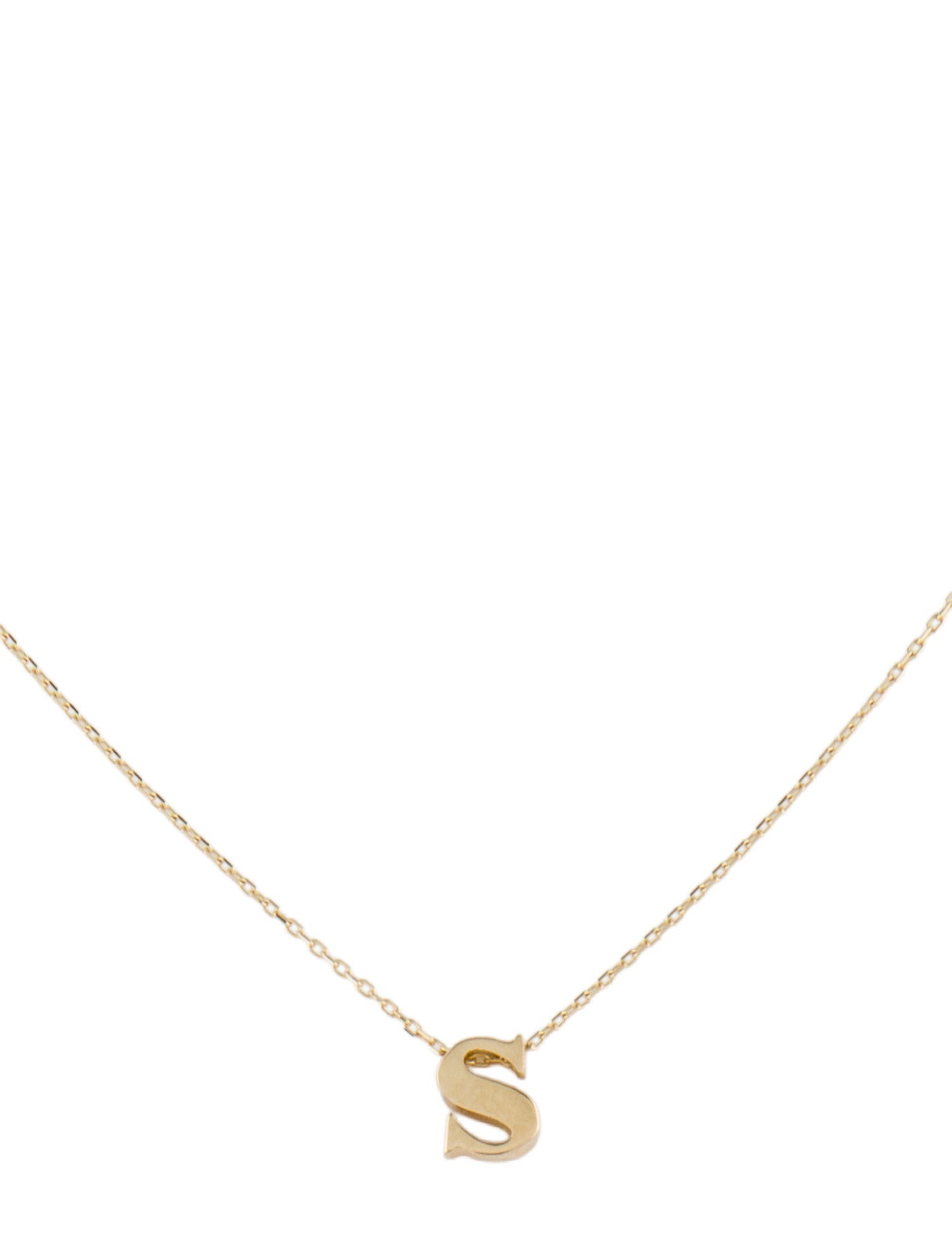 Necklace 14K 'S' Pendant