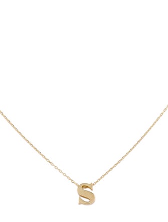 Necklace 14K 'S' Pendant Necklace