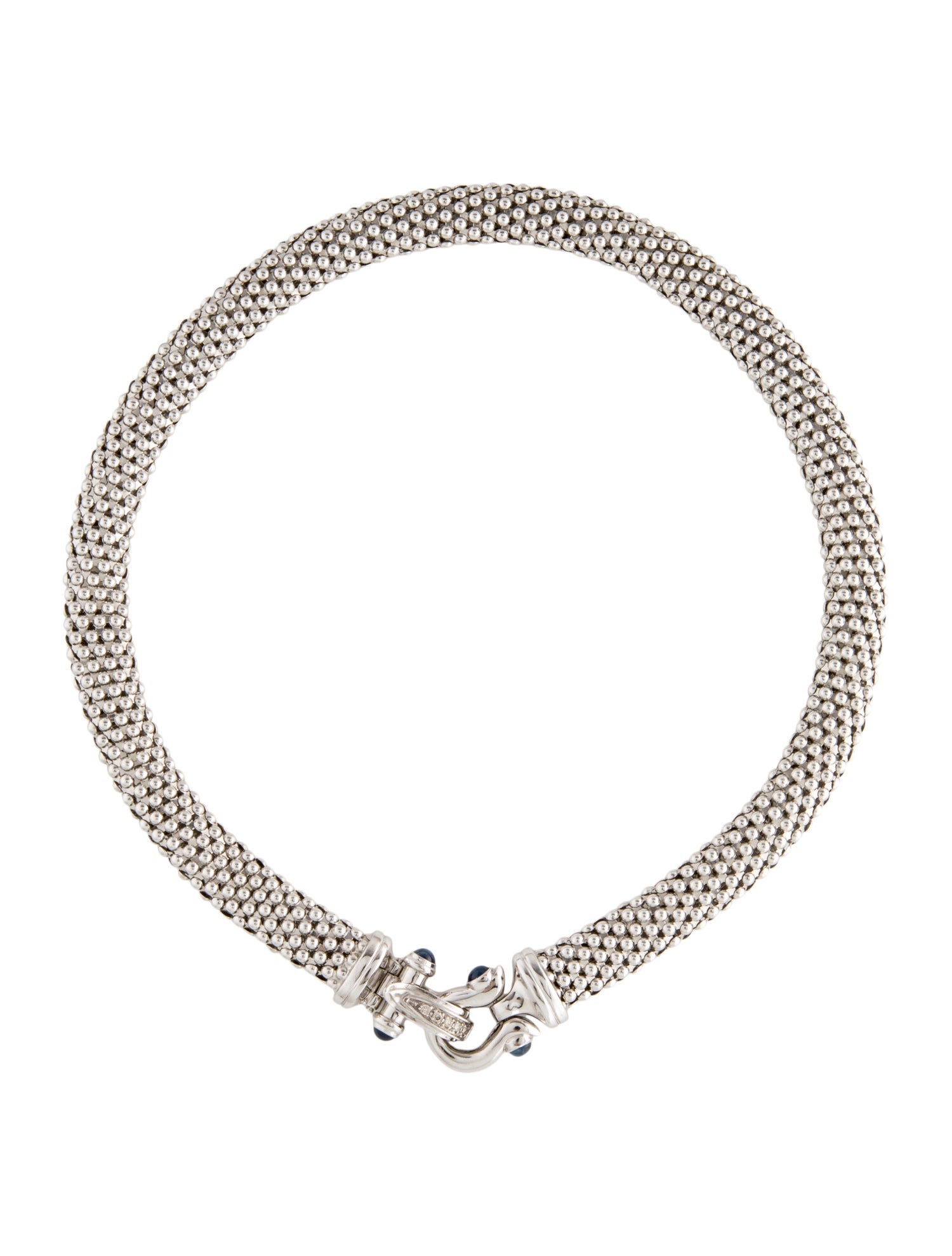 Necklace 14K Sapphire & Diamond Mesh Collar