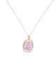 Necklace 14K 9.88ct Kunzite & Diamond Pendant Necklace