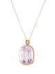 Necklace 14K 10.74ct Kunzite & Diamond Pendant Necklace