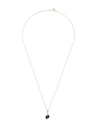 Necklace 14K Sapphire & Diamond Pendant Necklace