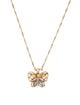 Necklace 10K Multistone Butterfly Pendant Necklace