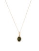 Necklace 14K 1.16ct Tourmaline & Colorless Sapphire Pendant Necklace