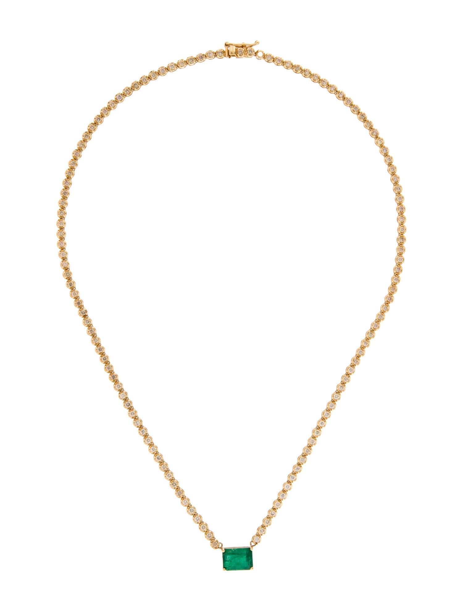 Necklace 18K 2.05ct Emerald & Diamond Pendant