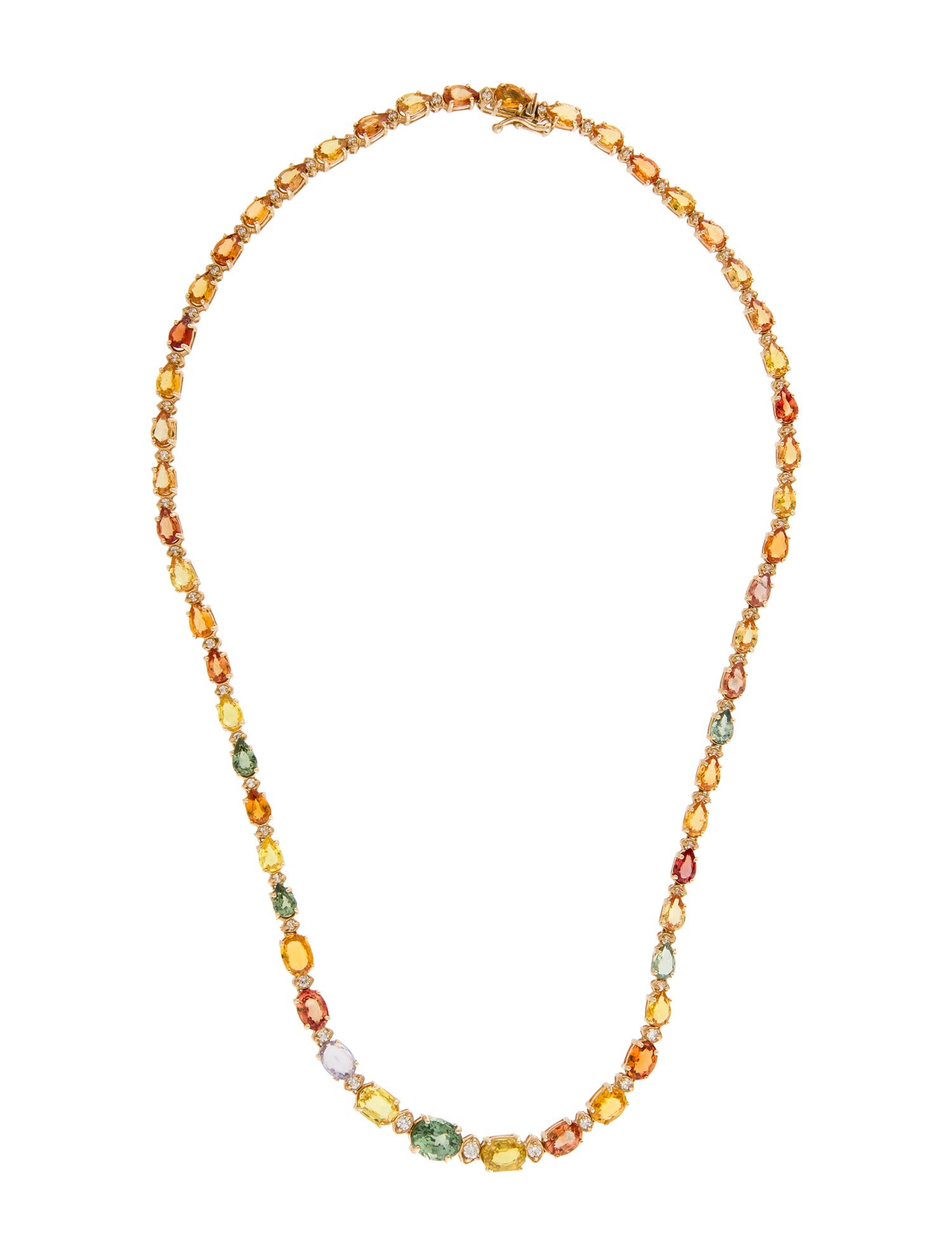 Necklace 14K 28.55ctw Sapphire & Diamond Collar Necklace