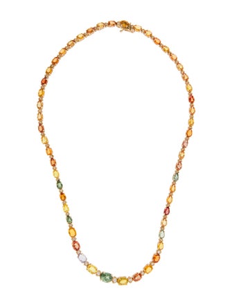 Necklace 14K 28.55ctw Sapphire & Diamond Collar Necklace