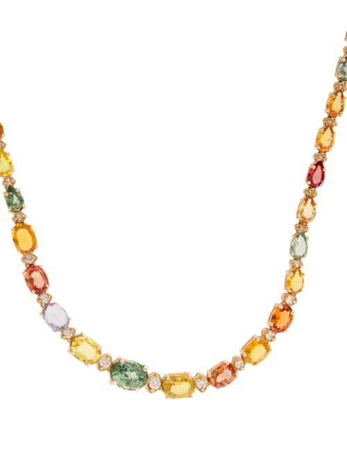 Necklace 14K 28.55ctw Sapphire & Diamond Collar Necklace