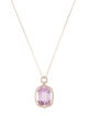 Necklace 14K 10.88ct Kunzite & Diamond Pendant Necklace