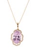 Necklace 14K 7.80ct Kunzite & Diamond Pendant Necklace