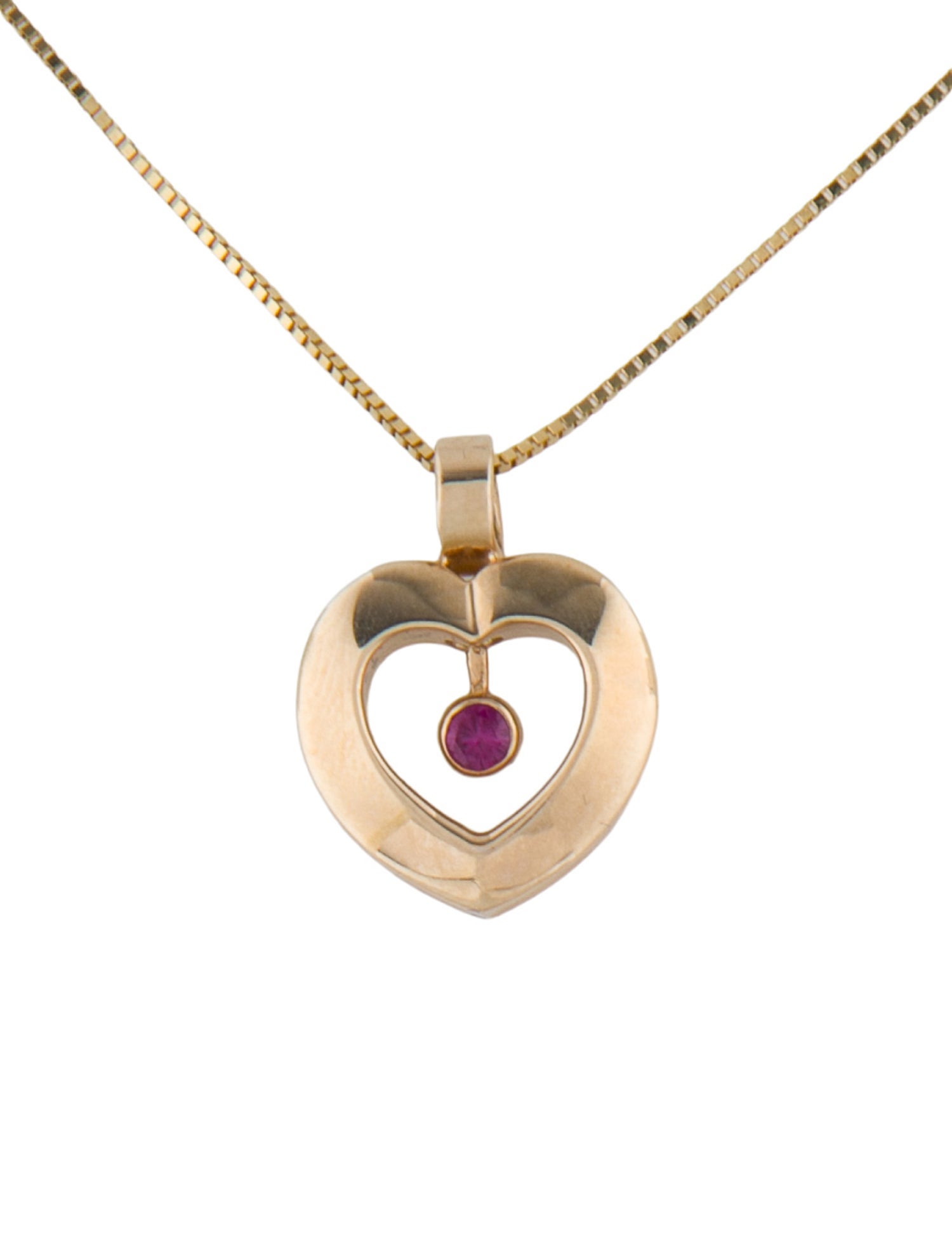 Necklace 14K Ruby Heart Pendant
